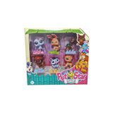 Brother Toys 6'lı Neşeli Miniş Petstar Littlest Pet Shop Benzeri Minişler Tavşan Kaplumbağa Köpek Kedi Fok Kurt