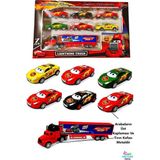 Brother Toys 7'li Metal Şimşek Mcqueen Araba ve Tır Seti 6 Araba 1 Tır Kaliteli Malzemeden Üretim