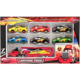 Brother Toys 7'li Metal Şimşek Mcqueen Araba Ve Tır Seti Oyuncak 6 Adet Araba 1 Adet Tır