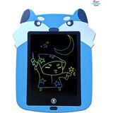 Brother Toys 8.5 Inch Hayvan Figürlü Renkli Yazan LCD Dijital Çocuk Tablet Yazı Tahtası Çizim Tableti Hayvanlı Model - Mavi