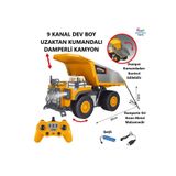 Brother Toys 9 Fonksiyon Büyük Boy 25 Cm Metal Damperli Uzaktan Kumandalı Kamyon Şarjlı Oyuncak İş Makinesi