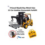 Brother Toys 9 Fonksiyon Büyük Boy 33 Cm Metal Kancalı Uzaktan Kumandalı Forklift Oyuncak İş Makinesi