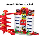 Brother Toys Asansörlü Otopark Garaj Seti 3 Arabalı Şimşek Mcqueen Büyük Boy