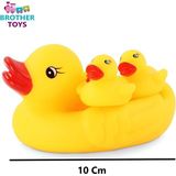 Brother Toys Banyo Ördeği Oyuncak Anne Ördek ve Yavruları 4'lü Set Sesli 10 Cm. - Sarı