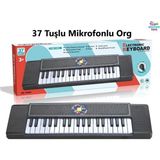 Brother Toys Büyük Boy 37 Tuşlu Mikrofonlu Org Çocuk Oyuncak Piyano Karaoke Org - Siyah - Beyaz