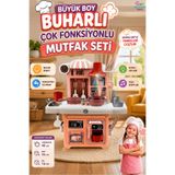 Brother Toys Büyük Boy Buhar Çıkaran Musluktan Su Akan Sesli Işıklı Müzikli Mutfak Seti 40 Cm.