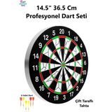 Brother Toys Büyük Boy Çift Taraflı Dart Seti 36,5CM Dart Hedef Tahtası 6 Oklu - Çok Renkli