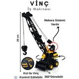 Brother Toys Büyük Boy Vinç Kepçe Sarılır Makaralı Ipli Oyuncak Iş Makinesi Paletli Iş Makinası 28 Cm.