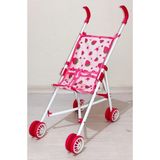 Brother Toys Çilek Desenli Oyuncak Metal Puset Baston Bebek Arabası Kırmızı-Beyaz Desenli