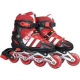Brother Toys Çocuk Pateni Işıklı Çantalı Numara Ayarlanabilen Tek Sıra ve 2+1+1 Teker Paten Kırmızı Large 38-41