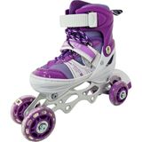 Brother Toys Çocuk Pateni Işıklı Numara Ayarlanabilen 2+2 ve 2+1+1 Teker Mor Paten Çantalı - 30-33