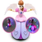 Brother Toys Frozen Elsa Angel Girl Dans Eden Sesli Işıklı Şarkı Söyleyen Pilli Oyuncak Bebek - Pembe