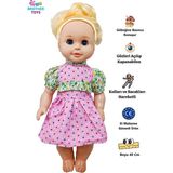 Brother Toys Göbeğine Basınca Konuşan Cam Gözlü Oyuncak Et Cansu Bebek Büyük Boy 40 Cm.