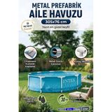 Brother Toys Intex Büyük Boy Prefabrik Okyanus Desenli Aile Havuzu 305X76 Dayanıklı Çerçeveli Bahçe Havuz