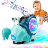 Brother Toys Işıklı ve Müzikli Emeklemeye Yardımcı Yengeç Turbo Benzeri Salyangoz - Turkuaz