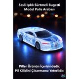 Brother Toys Kırılmaz Korumalı Sesli Işıklı Müzikli Sürtmeli Oyuncak Bugatti Model Polis Arabası