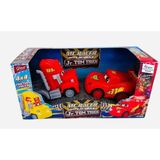 Brother Toys Kutulu Sürtmeli Kırılmaz Şimşek Mcqueen Oyuncak Araba ve Tır 2'li Set 12.5 Cm.