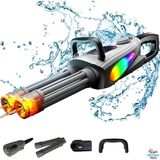 Brother Toys Makineli Otomatik Atış Yapan Işıklı Elektrikli Minigun Model Su Tabancası 400 ml Depo 57 Cm. - Siyah
