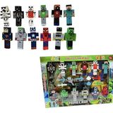 Brother Toys Minecraft 12'li Süper Kahraman Oyuncak Figürleri Toplam 23 Parça LEGO Yapı Oyuncak Figür Toys, Batman, Spiderman, Kaptan Amerika, Superman ve Diğerleri