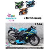 Brother Toys Oyuncak 1 Adet Motorsiklet Sürtmeli Kaliteli Yurtdışından Özel Üretim 13 Cm. (Mavi, Turuncu, Yeşil Renk Seçenekli)