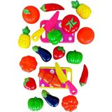 Brother Toys Oyuncak Meyve Sebze Kesme Seti Bıçak Tabak ve Kesme Tahtası 2'li Set 24 Parça