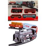 Brother Toys Oyuncak Tren Seti 14 Parça Farları Yanabilen 1 Metre Raylı Sesli ve Işıklı Piller Hediye - Siyah - Kırmızı