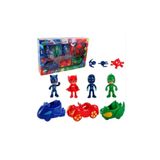 Brother Toys Pj Masks Pijamaskeliler Arabalı Figür Seti Kutulu 10'lu Figür Seti Kedi Çocuk Baykuş Kız Kertenkele