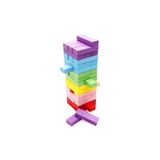 Brother Toys Renkli Büyük Boy Doğal Ahşap Denge Oyunu Kule Oyun 54 Parça Renkli Oyuncak Jenga