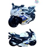 Brother Toys Sürtmeli Kaliteli Oyuncak Motorsiklet Yurtdışından Özel Üretim Gri Renk Polis Motor 14 Cm. 1 Adet - Beyaz