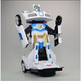 Brother Toys Transformers Robota Dönüşen Işıklı, Sesli, Sensörlü Oyuncak Polis Arabası Bugatti Model - Beyaz - Mavi
