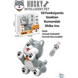 Brother Toys Uzaktan Kumandalı 50 Fonksiyon Akıllı Interaktif Öğretici Robot Oyuncak Köpek Shiba Inu - Gri - Beyaz