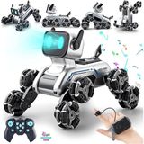 Brother Toys Uzaktan Kumandalı Bilek Kontrollü 8 Tekerli Akrobat Wall-E Benzeri Oyuncak Robot Köpek Araba 25 Cm. - Gri - Siyah