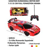 Brother Toys Uzaktan Kumandalı Dev Boy 35 cm Şarjlı Işıklı Full Fonksiyon Oyuncak Araba - Kırmızı - Beyaz