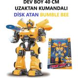 Brother Toys Uzaktan Kumandalı Dev Boy Bumble Bee Transformers Disk Atan Oyuncak Robot - Siyah - Sarı