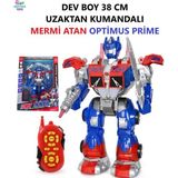 Brother Toys Uzaktan Kumandalı Dev Boy Optimus Prime Transformers Mermi Atan Oyuncak Robot - Kırmızı - Mavi