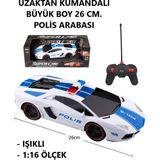 Brother Toys Uzaktan Kumandalı Işıklı Polis Arabası 26 cm Büyük Boy 1:16 Ölçekli Eğlenceli Oyun - Beyaz