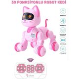 Brother Toys Uzaktan Kumandalı Pembe Renk 30 Fonksiyon Akıllı İnteraktif Öğretici Robot Kedi Oyuncak