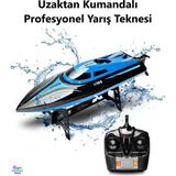 Brother Toys Uzaktan Kumandalı Profesyonel Sürat Teknesi Yarış Tekne 25 Km/h - Mavi