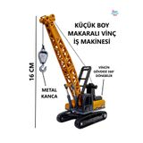 Brother Toys Vinç Sarılır Makaralı Metal Kancalı İpli Oyuncak İş Makinesi Paletli İş Makinası 16 Cm.