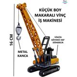 Brother Toys Vinç Sarılır Makaralı Metal Kancalı İpli Oyuncak İş Makinesi Paletli İş Makinası 16 Cm. - Siyah - Sarı