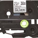 Brother TZE-M931 12 mm Mat Gümüş Üzerine Siyah Etiket