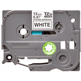 Brother TZE-S231 12 mm Beyaz Üzeri Siyah Güçlü Yapışkanlı Laminasyonlu Etiket