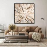 Brown Hypnosis Yağlı Boya Dokulu Tablo 50X50 Gold Çerçeveli
