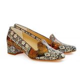 Brown Pattern Shoes Kariyer Topuklu Ayakkabı WDB101
