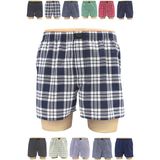 BRR Karışık Renk ve Desenli 12’li Paket Pamuklu Poplin Boxer Şort - Renkli - 2XL