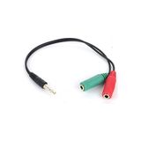 Brs 3,5 mm Mikrofon ve Kulaklık Ayırıcı Splinter Kablo - Siyah