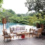 BRS Garden Gazell B4 Iroko Oturma Grubu - Ahşap - Krem