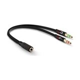 Brs Kulaklık Mikrofon Ayırıcı 3.5mm Çevirici Switch Splitter - Siyah