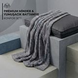 Brt Pet Yumuşacık Kedi Köpek Yatağı Konfor Seti - 50X70 cm Premium Minder & Battaniye