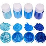Brtrkimya 4 Renk X 10 gr Mavi Tonu Sedefli Epoksi Metalik Toz Pigment Seti